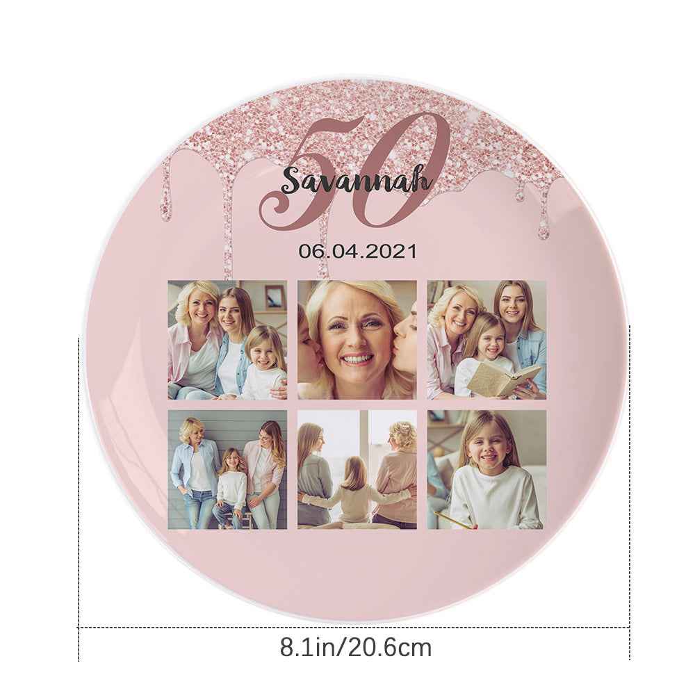Personalized Mother's Day Plates Birthday Dinnerware Ceramics Plate