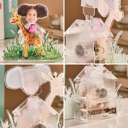 Detailed view of the personalised standee base and custom face print — high-quality acrylic personalised kids' gift
