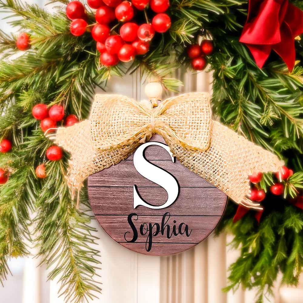 Personalized Family Name Christmas Ornament Monogram Ornament for Christmas Gift
