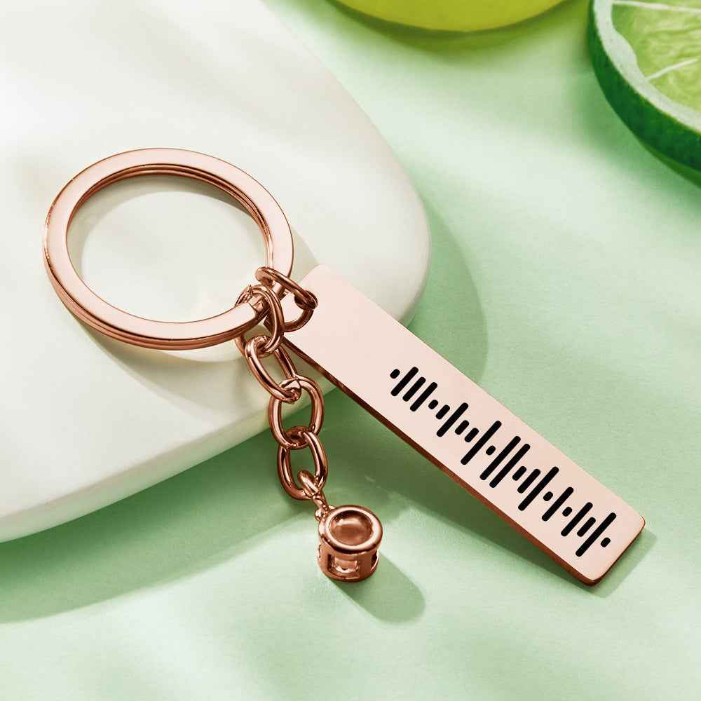 Personalized Music Code Keychain Custom Projection Keyring