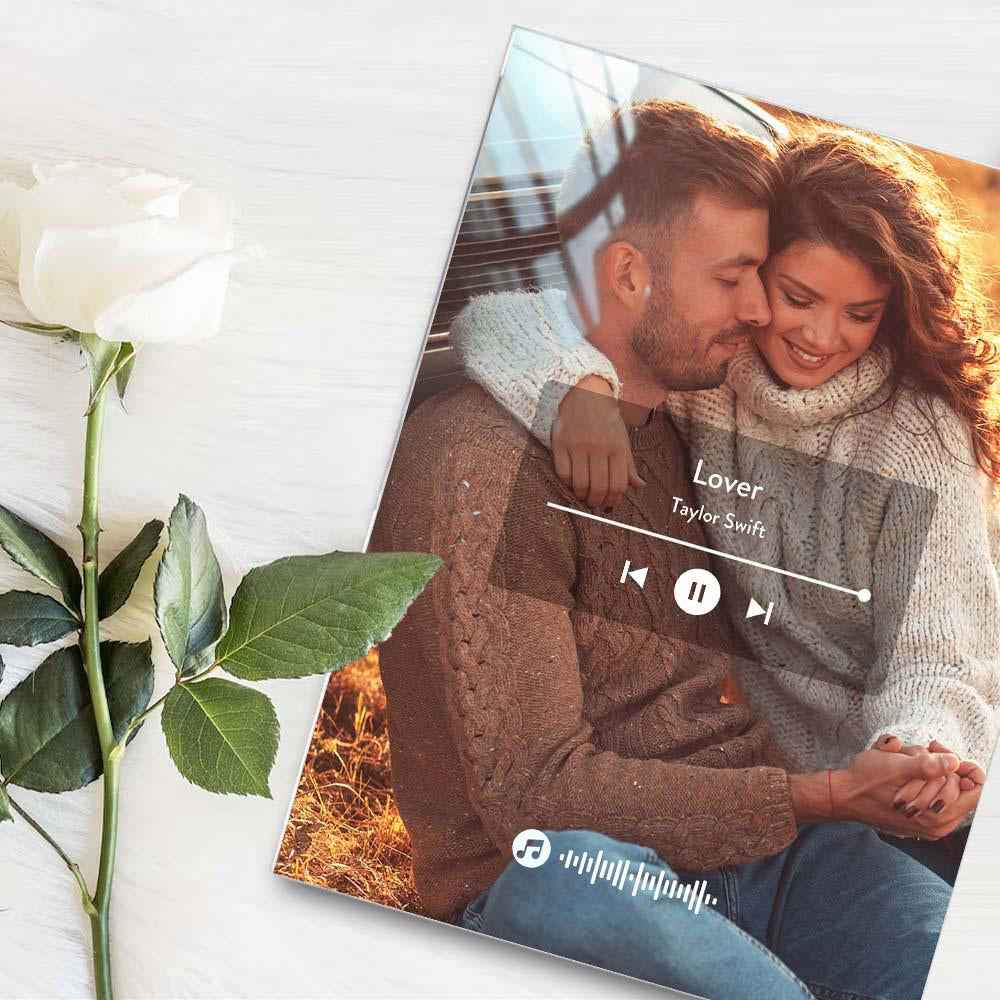 Customized Music Code Plaque Custom Photo Music Plaque Gift For Lover