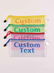 Personalized Wedding Stationery Zipper Bag - Custom Text Design