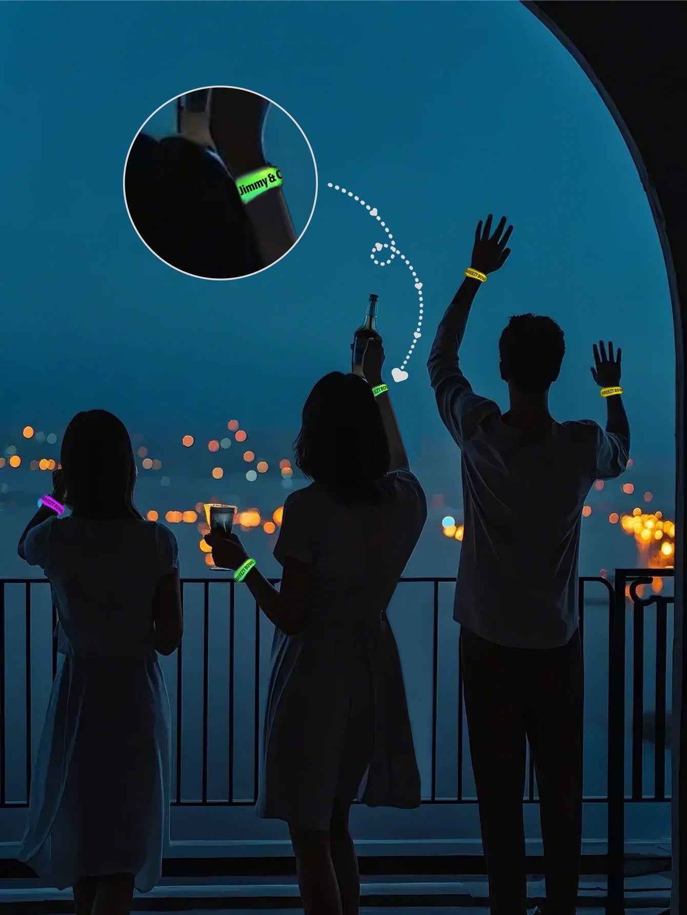 Personalized Photo & Text Glow Bracelets with Photo LED Bracelets Party Supplies for Wedding Birthdays Concerts