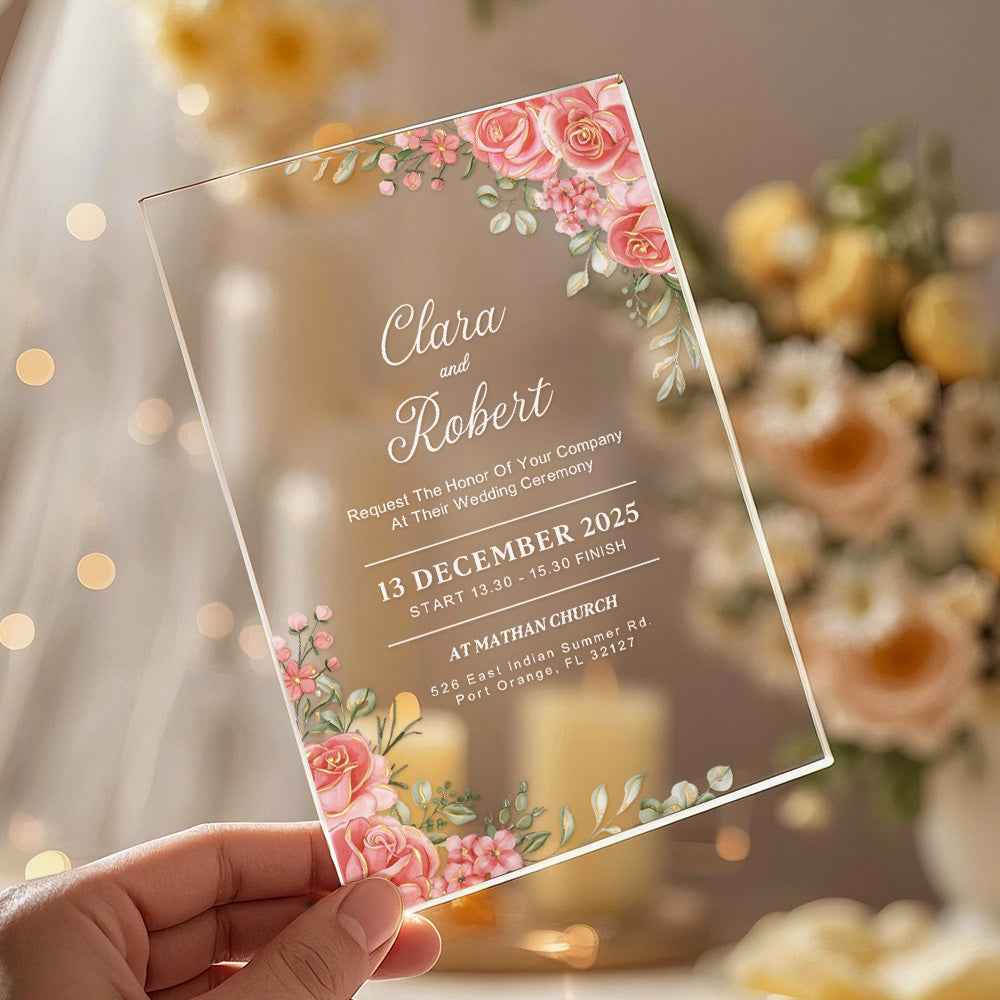 Personalized Acrylic Wedding Invitation Party Invitations Wedding Gift