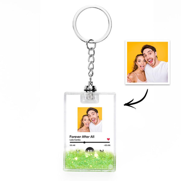 Personalised Photo Scannable Music Code Illuminated Quicksand Keychain