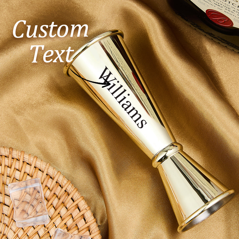 Personalised Engraved Stainless Steel Cocktail Jigger - Custom Bartender Gift