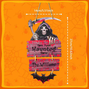 Personalized Death Scythe Ornaments Halloween Door Sign Home Decor for Halloween Gift