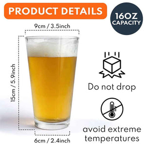 Personalized Beer Glass with Photo Portrait Character Action 16oz Beer Glass Gift for Him