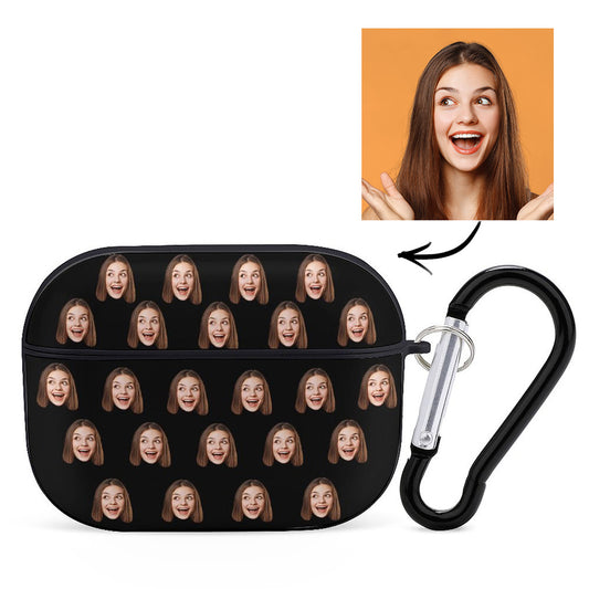 Personalised Photo Gifts: AirPods Pro case with a custom face print, UV-printed on high-quality PC with a metal latch clip.