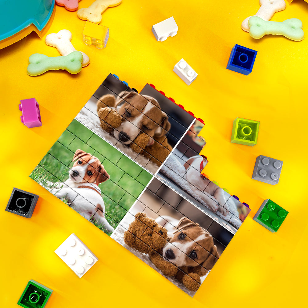 Children and adults assembling the Personalised Collage Block Puzzle — interactive DIY activity that boosts cognitive skills and relieves stress