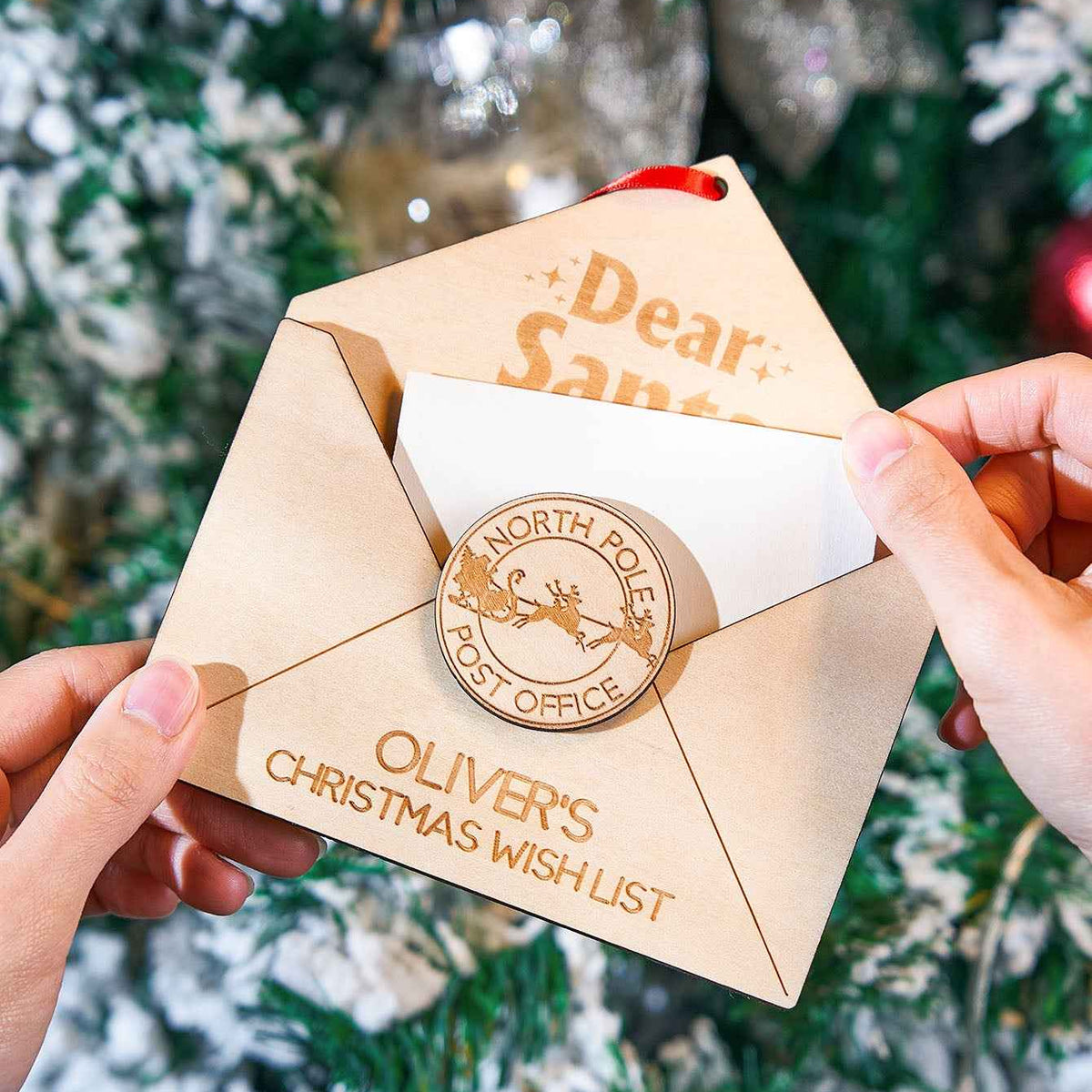 Personalized Christmas List Ornament Santa Letter Christmas Ornament for Christmas Gifts