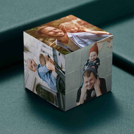 Personalised Magic Cube Picture Cube Gift For Dad