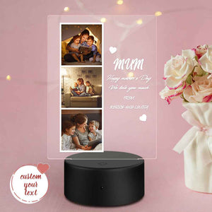 Personalized Photo and Name Acrylic Night Light Gift for Mum