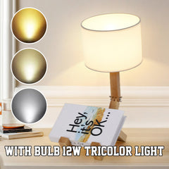 Wooden Robot Table Lamp - Creative Bedside & Living Room Lamp | Artistic Decor Gift