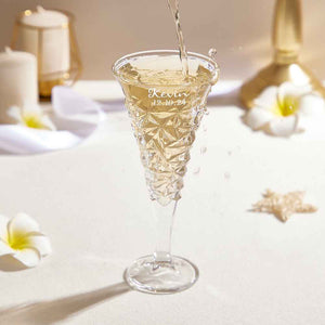 Personalized Engraved Crystal Champagne Flute Set Gifts for Newlyweds