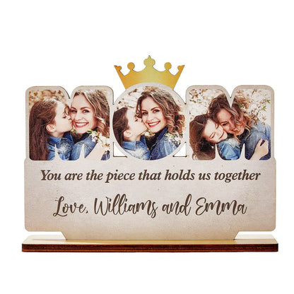 Personalised Wooden Mum Photo Plaque - Unique Mother's Day Gift UK