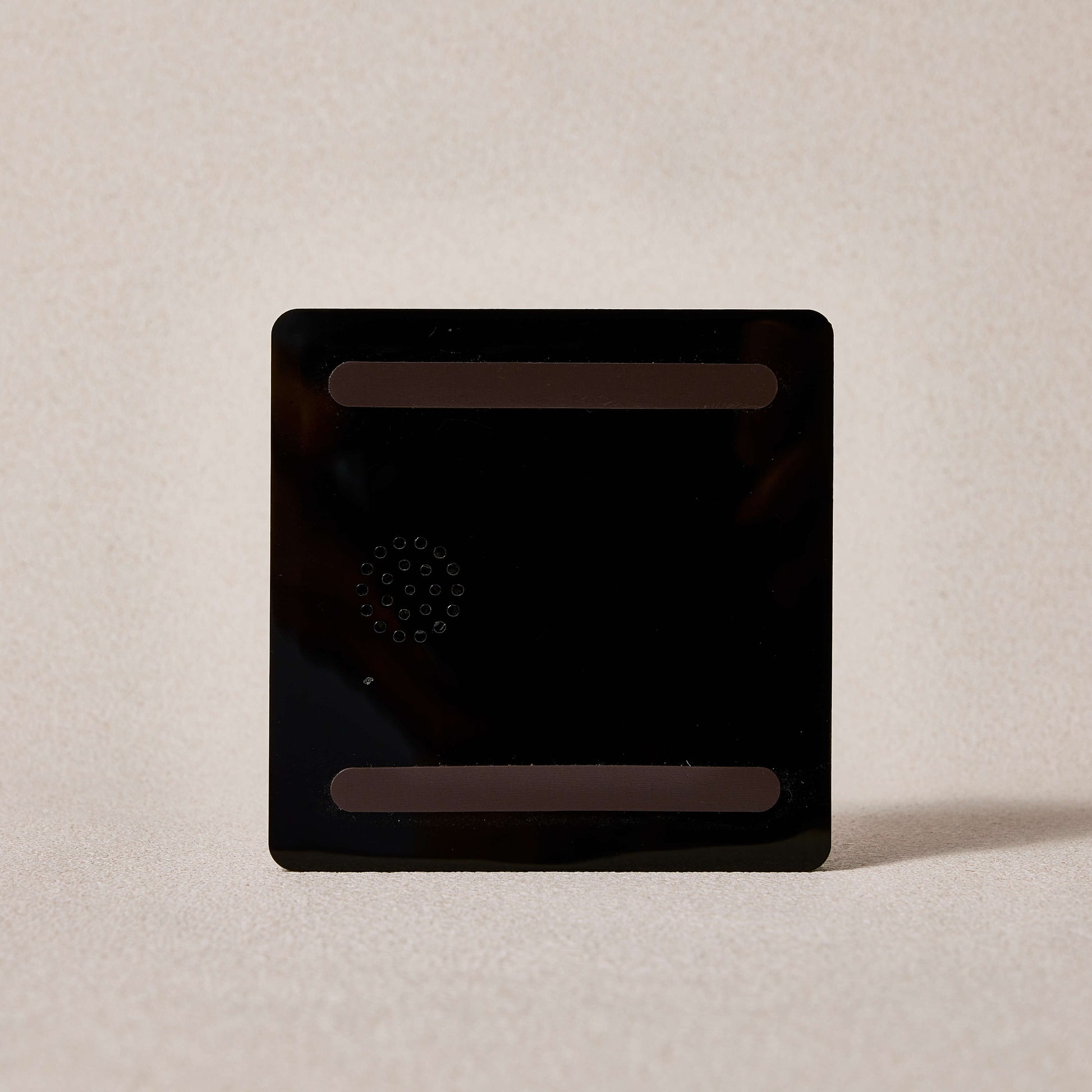 Detail of the music module rear with Type‑C charging port and built‑in lithium battery — rechargeable personalised fridge magnet that plays uploaded melodies without a mobile device