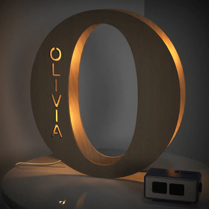 Personalised Wooden Letter Lamp - Custom Name Night Light 19CM - Unique Gift