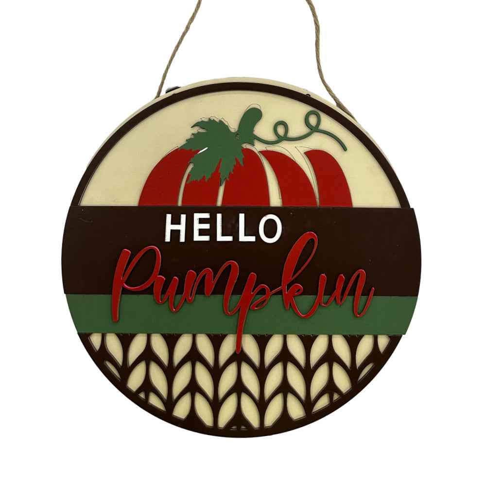 Fall Welcome Sign for Front Door Hello Pumpkin Farmhouse Wreath Porch Decor Hanging Decoration Gifts