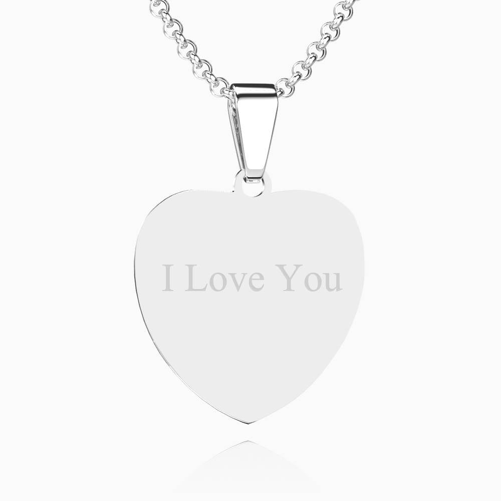 Custom Photo Heart Tag Necklace - Personalised Engraved Stainless Steel Jewellery