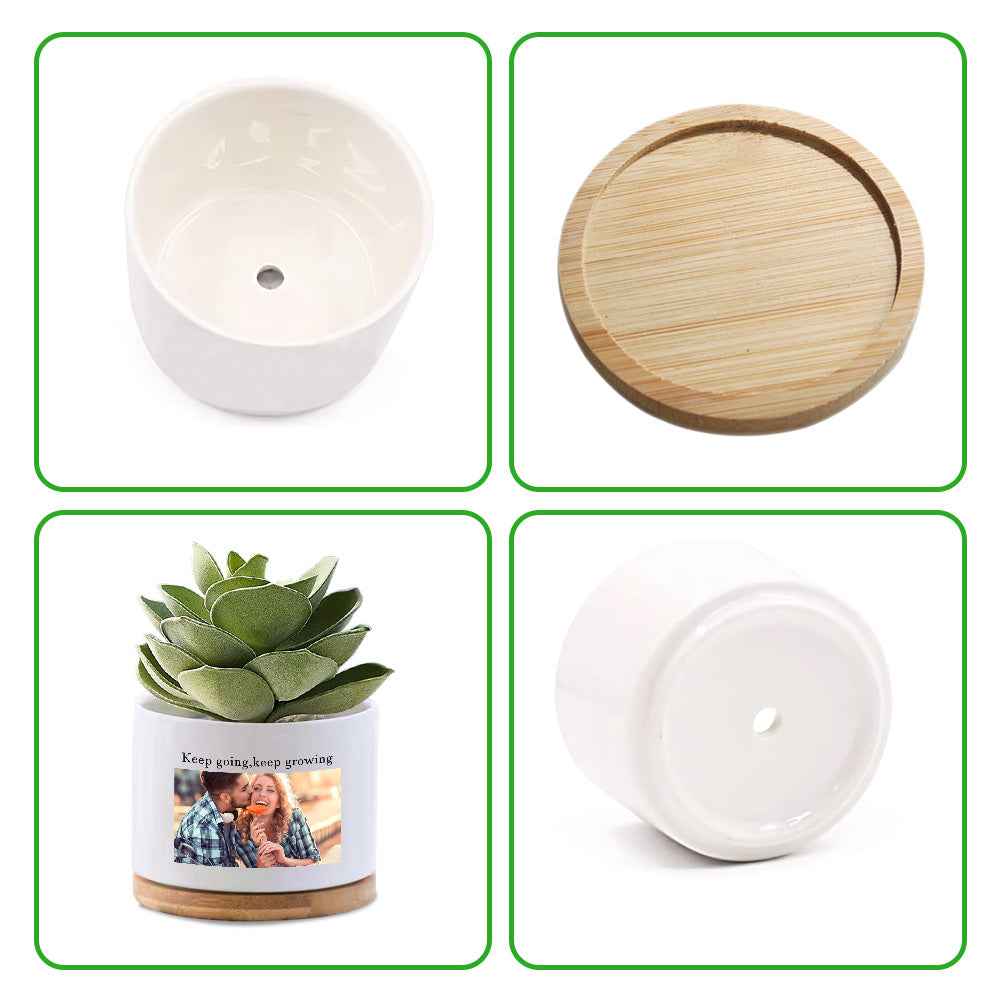 Custom Photo Flower Planter Pot Personalized Ceramic Succulent Plant Pot