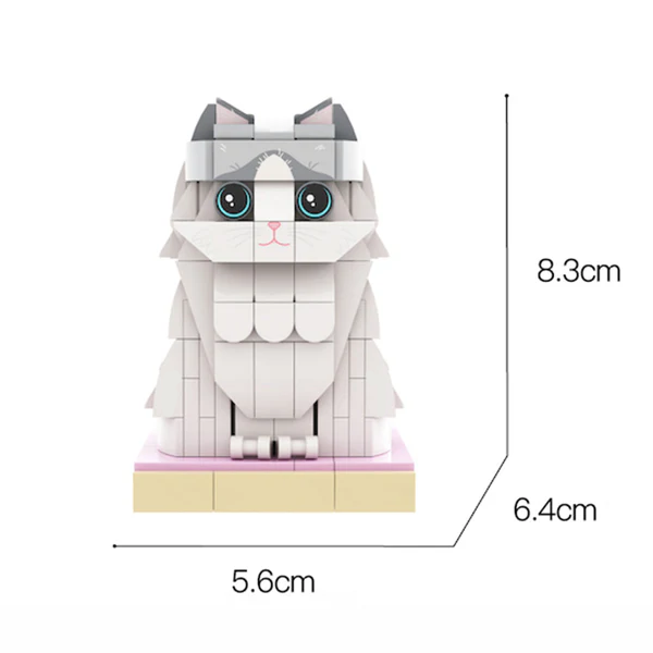 Christmas Cat With Scarf And Hat Fully Body Customizable 1 Cat Personalized X-Mas Cat Photo CustomBrick Figures Small Particle Block - PhotoOnGifts