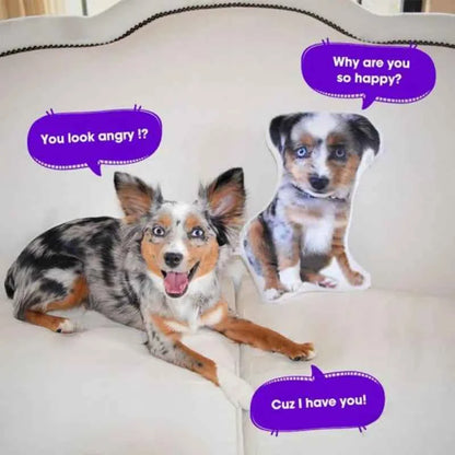 Custom Pet Photo Pillow, Custom Pet Face Pillow, 3D Portrait Pillow
