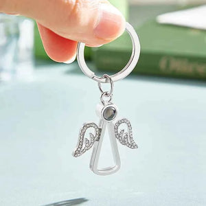 Personalized Angel Photo Keychain Projection Gem Ornament Memorial Gifts For Her