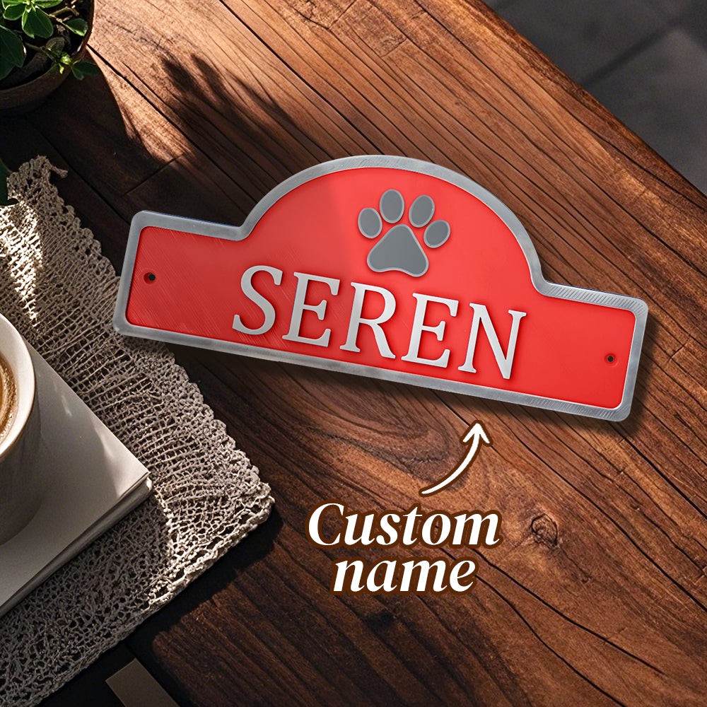 Personalised 3D Pet Name Door Sign - Custom PLA Wall Decor