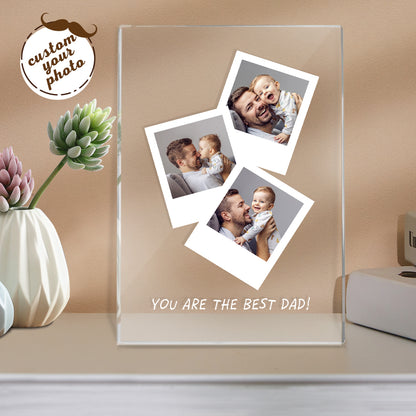 Personalised Photo Wooden Base Night Light for Dad | Unique Father's Day Gift UK