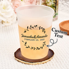 Personalised Wedding Engagement Party Cups | Customisable Plastic Cups with Names & Date