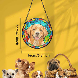Custom Pet Stained Glass Suncatcher Pet Ornament Memorial Gifts for Pet Lovers