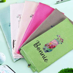 Personalized Golf Towel with Hanging Clip Golfing Clubs Golf Towel Gift for Golf Lovers