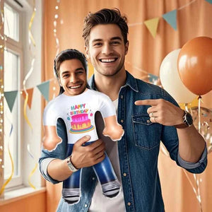 Custom Face Birthday Cake T-shirt Blow Up Dolls Funny Inflatable Balloon Custom Air Doll for Party Favors