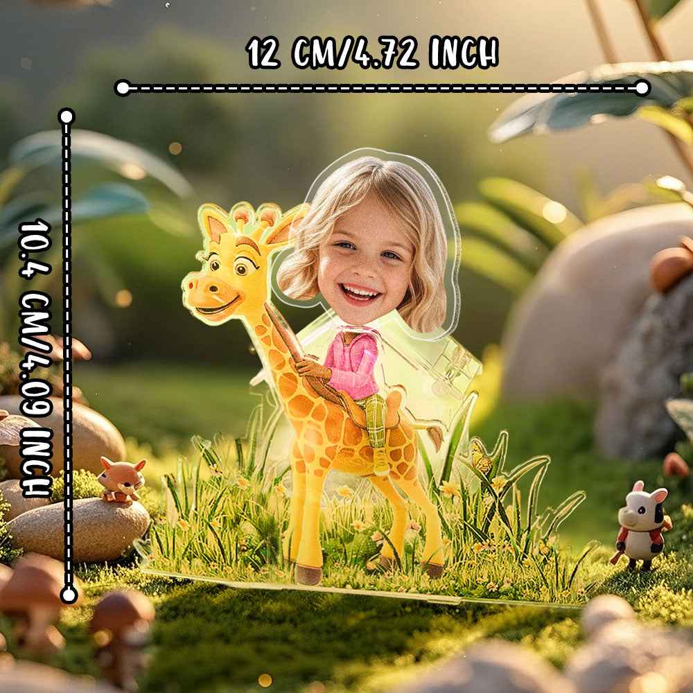 Personalized Face Kids and Animal Shaking Head Standee Gift for Kids