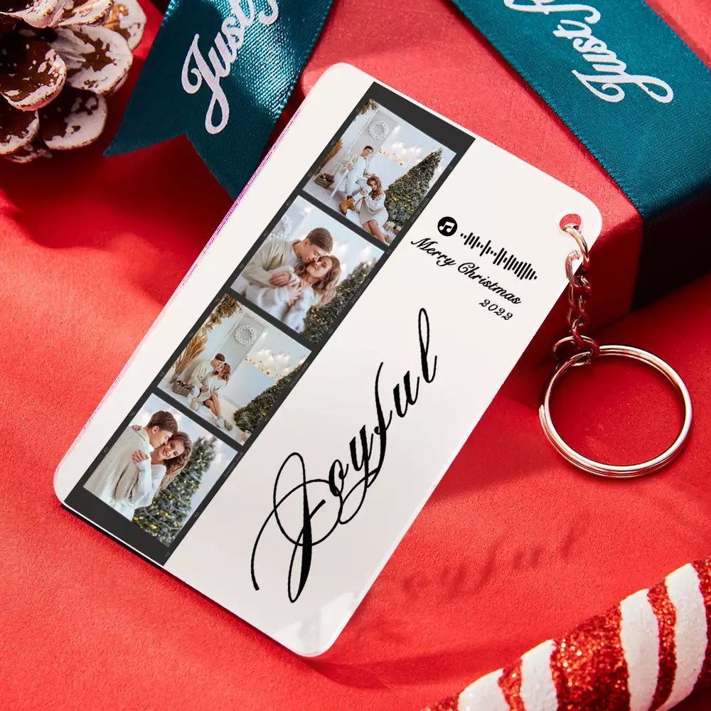 Lifestyle display of personalised music code plaque and keychain on a shelf, demonstrating scale and decorative use as a heartfelt present
