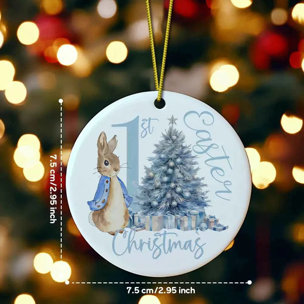 Personalized Baby's First Christmas Ornament Cute Rabbit Ornament for New Baby Christmas Gift