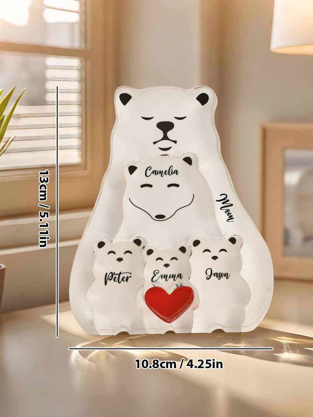 Personalized Bear Puzzle Single Parent Bears Family Block Puzzle Gifts for Mother Father