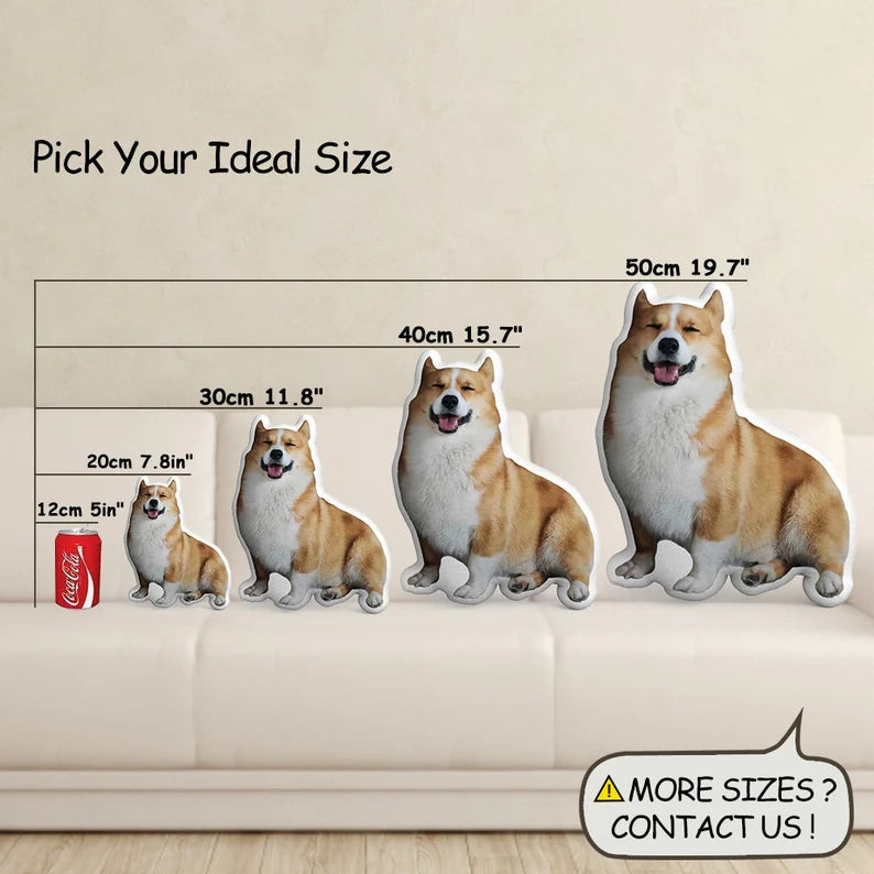 Personalised Pet Photo Pillow — Custom Cat-Shaped Cushion & Keepsake