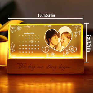 Personalized Calendar Night Light Custom Photo Light Gift for Lover
