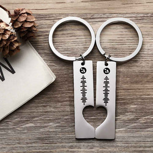 Scannable Custom Music Code Keychain 2pcs a Set