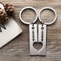 Custom Music Code Keychain set of 2 in stainless steel with engraved scannable song code — premium personalised music keychains