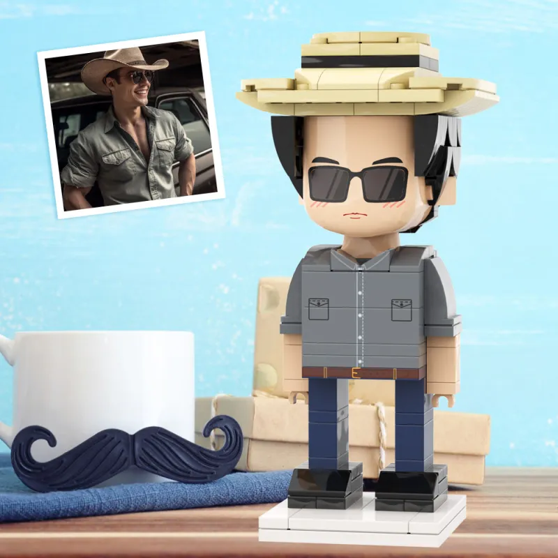 Custom Full Body Duddu Brick Figure - Personalised Gift for Father's Day & Birthdays