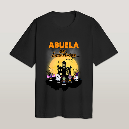 Multiple personalised Halloween T-shirt design examples showcasing custom photos and personalised text – ideal gifts for parents and family matching shirts