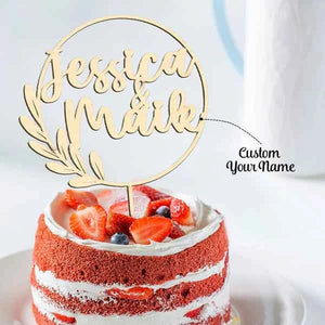 Custom Name Cake Topper Personalized Wooden Birthday Party Wedding Cake Decoration