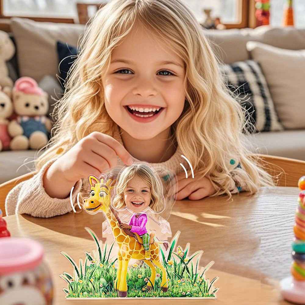 Personalized Face Kids and Animal Shaking Head Standee Gift for Kids
