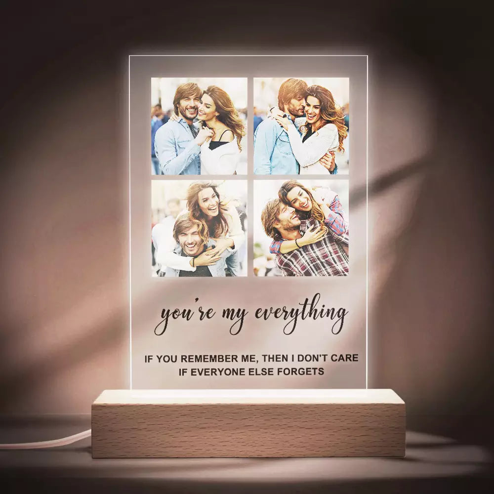 Personalised Photo Keychain & Plaque - Custom 4 Photo Gift For Loved Ones