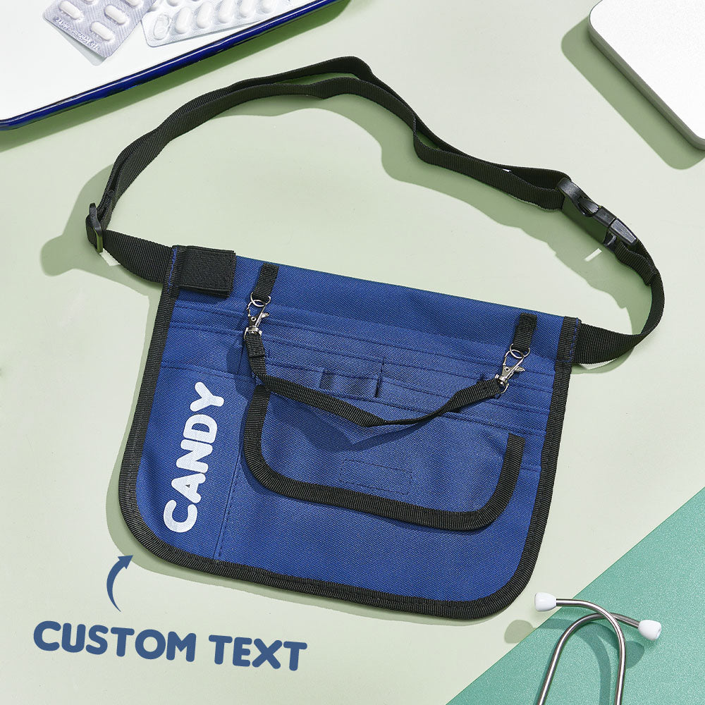 Model wearing personalised nurse fanny pack on waist displaying easy access to medical tools — ideal nurse organiser bag for shifts