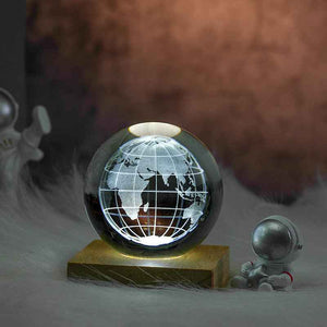 3D Laser Engraved Crystal Ball Night Light
