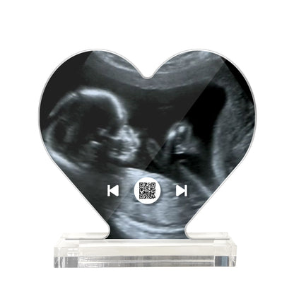 Personalised Heart Shaped Acrylic Plaque - Custom Photo & Text Gift
